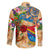 Saba Family Matching Short Sleeve Bodycon Dress and Hawaiian Shirt Geographic Coordinate Anchor - Turlte Tropical