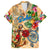 Saba Family Matching Summer Maxi Dress and Hawaiian Shirt Geographic Coordinate Anchor - Turlte Tropical