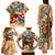 Saba Family Matching Tank Maxi Dress and Hawaiian Shirt Geographic Coordinate Anchor - Turlte Tropical