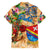 Saba Family Matching Tank Maxi Dress and Hawaiian Shirt Geographic Coordinate Anchor - Turlte Tropical