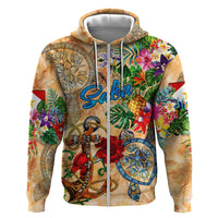 Saba Hoodie Geographic Coordinate Anchor - Turlte Tropical