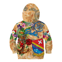 Saba Kid Hoodie Geographic Coordinate Anchor - Turlte Tropical