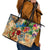 Saba Leather Tote Bag Geographic Coordinate Anchor - Turlte Tropical