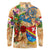 Saba Long Sleeve Polo Shirt Geographic Coordinate Anchor - Turlte Tropical
