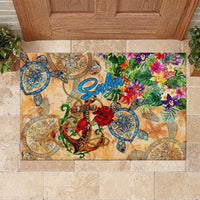 Saba Rubber Doormat Geographic Coordinate Anchor - Turlte Tropical