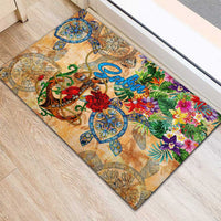 Saba Rubber Doormat Geographic Coordinate Anchor - Turlte Tropical