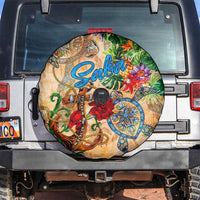 Saba Spare Tire Cover Geographic Coordinate Anchor - Turlte Tropical
