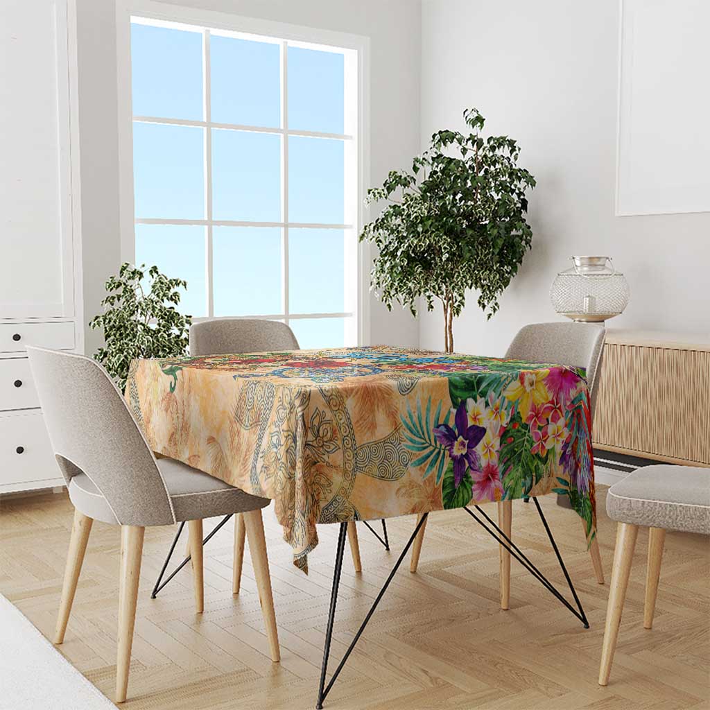 Saba Tablecloth Geographic Coordinate Anchor - Turlte Tropical