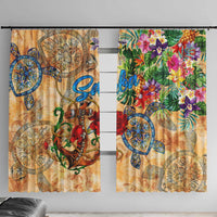 Saba Window Curtain Geographic Coordinate Anchor - Turlte Tropical
