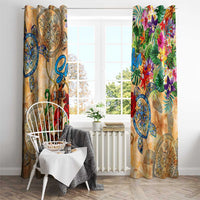 Saba Window Curtain Geographic Coordinate Anchor - Turlte Tropical