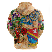 Saba Zip Hoodie Geographic Coordinate Anchor - Turlte Tropical