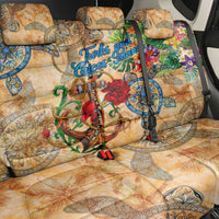 Turks and Caicos Islands Back Car Seat Cover Geographic Coordinate Anchor - Turlte Tropical