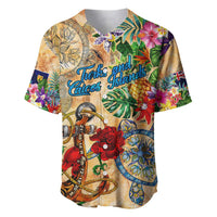 Turks and Caicos Islands Baseball Jersey Geographic Coordinate Anchor - Turlte Tropical
