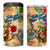 Turks and Caicos Islands 4 in 1 Can Cooler Tumbler Geographic Coordinate Anchor - Turlte Tropical