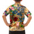 Turks and Caicos Islands Family Matching Summer Maxi Dress and Hawaiian Shirt Geographic Coordinate Anchor - Turlte Tropical