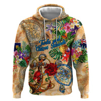 Turks and Caicos Islands Hoodie Geographic Coordinate Anchor - Turlte Tropical