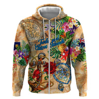 Turks and Caicos Islands Hoodie Geographic Coordinate Anchor - Turlte Tropical