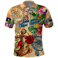 Turks and Caicos Islands Polo Shirt Geographic Coordinate Anchor - Turlte Tropical