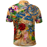 Turks and Caicos Islands Polo Shirt Geographic Coordinate Anchor - Turlte Tropical
