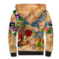 Turks and Caicos Islands Sherpa Hoodie Geographic Coordinate Anchor - Turlte Tropical