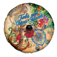 Turks and Caicos Islands Spare Tire Cover Geographic Coordinate Anchor - Turlte Tropical