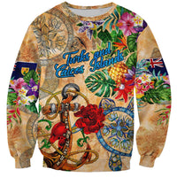 Turks and Caicos Islands Sweatshirt Geographic Coordinate Anchor - Turlte Tropical