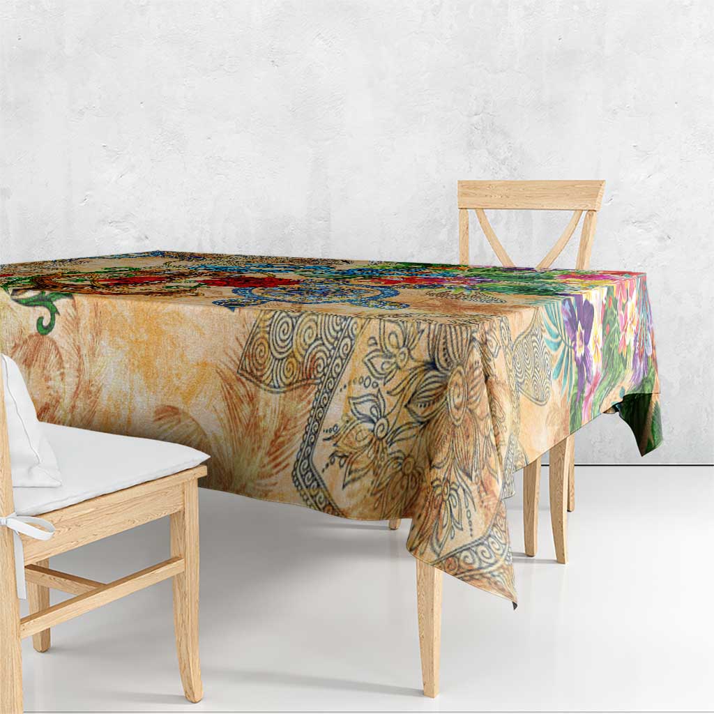 Turks and Caicos Islands Tablecloth Geographic Coordinate Anchor - Turlte Tropical