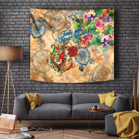 Turks and Caicos Islands Tapestry Geographic Coordinate Anchor - Turlte Tropical