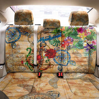 Montserrat Back Car Seat Cover Geographic Coordinate Anchor - Turlte Tropical