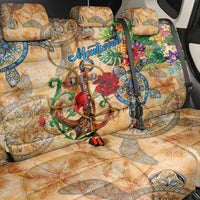 Montserrat Back Car Seat Cover Geographic Coordinate Anchor - Turlte Tropical