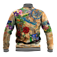 Montserrat Baseball Jacket Geographic Coordinate Anchor - Turlte Tropical