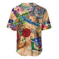 Montserrat Baseball Jersey Geographic Coordinate Anchor - Turlte Tropical