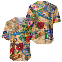 Montserrat Baseball Jersey Geographic Coordinate Anchor - Turlte Tropical