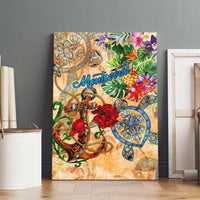 Montserrat Canvas Wall Art Geographic Coordinate Anchor - Turlte Tropical