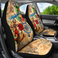 Montserrat Car Seat Cover Geographic Coordinate Anchor - Turlte Tropical