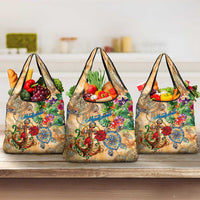 Montserrat Grocery Bag Geographic Coordinate Anchor - Turlte Tropical