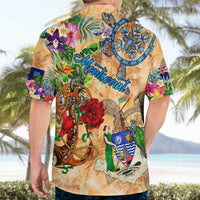 Montserrat Hawaiian Shirt Geographic Coordinate Anchor - Turlte Tropical