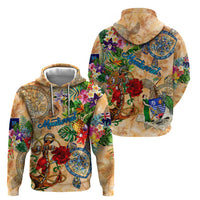 Montserrat Hoodie Geographic Coordinate Anchor - Turlte Tropical