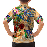 Montserrat Kid Hawaiian Shirt Geographic Coordinate Anchor - Turlte Tropical