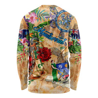 Montserrat Long Sleeve Shirt Geographic Coordinate Anchor - Turlte Tropical