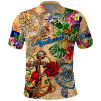Montserrat Polo Shirt Geographic Coordinate Anchor - Turlte Tropical