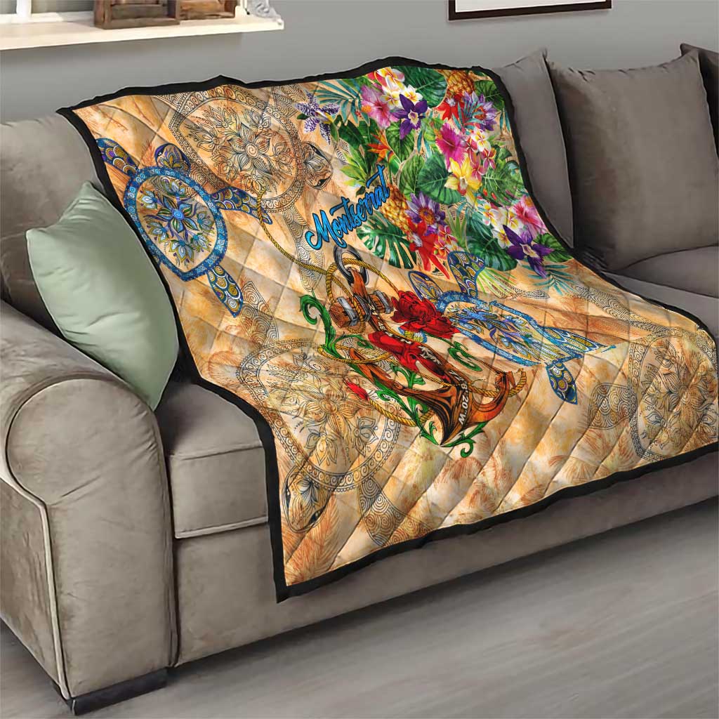 Montserrat Quilt Geographic Coordinate Anchor - Turlte Tropical