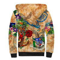 Montserrat Sherpa Hoodie Geographic Coordinate Anchor - Turlte Tropical