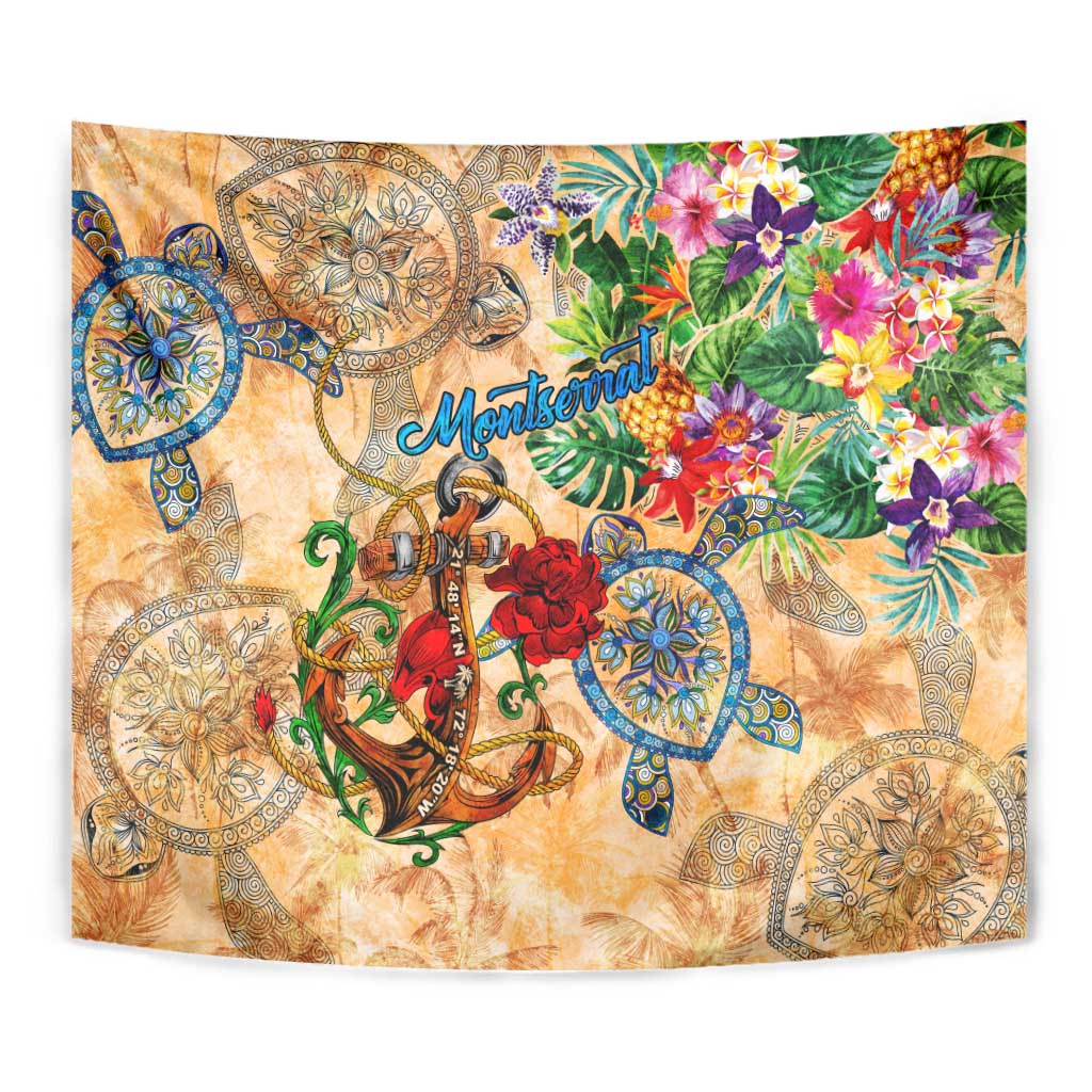 Montserrat Tapestry Geographic Coordinate Anchor - Turlte Tropical