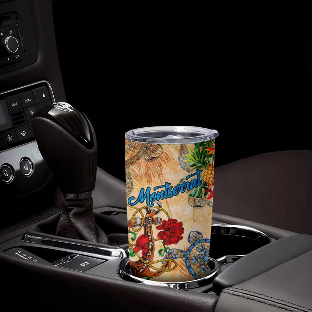Montserrat Tumbler Cup Geographic Coordinate Anchor - Turlte Tropical