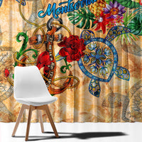 Montserrat Window Curtain Geographic Coordinate Anchor - Turlte Tropical