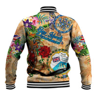 Bay Islands Department Baseball Jacket Geographic Coordinate Anchor - Turlte Tropical