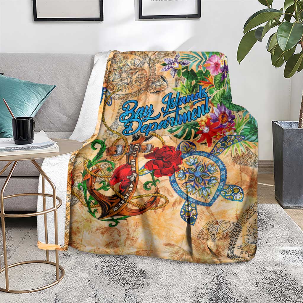 Bay Islands Department Blanket Geographic Coordinate Anchor - Turlte Tropical