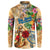 Bay Islands Department Button Sweatshirt Geographic Coordinate Anchor - Turlte Tropical