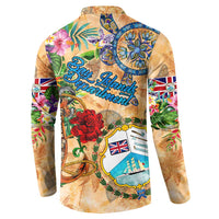 Bay Islands Department Button Sweatshirt Geographic Coordinate Anchor - Turlte Tropical